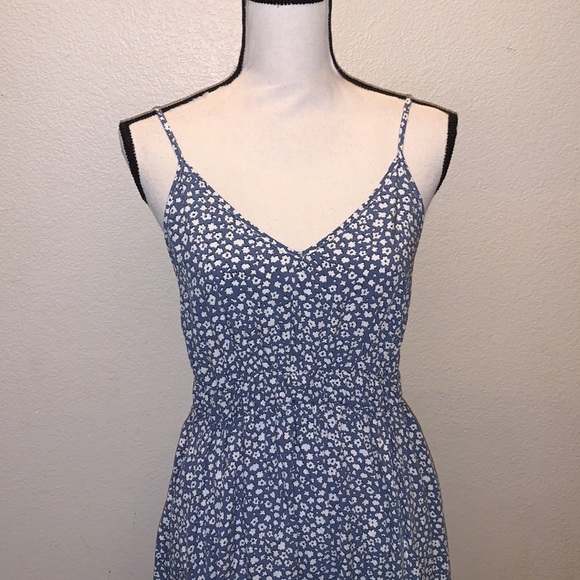 Shein blue floral summer lightweight spaghetti strap mini dress - Picture 2 of 8
